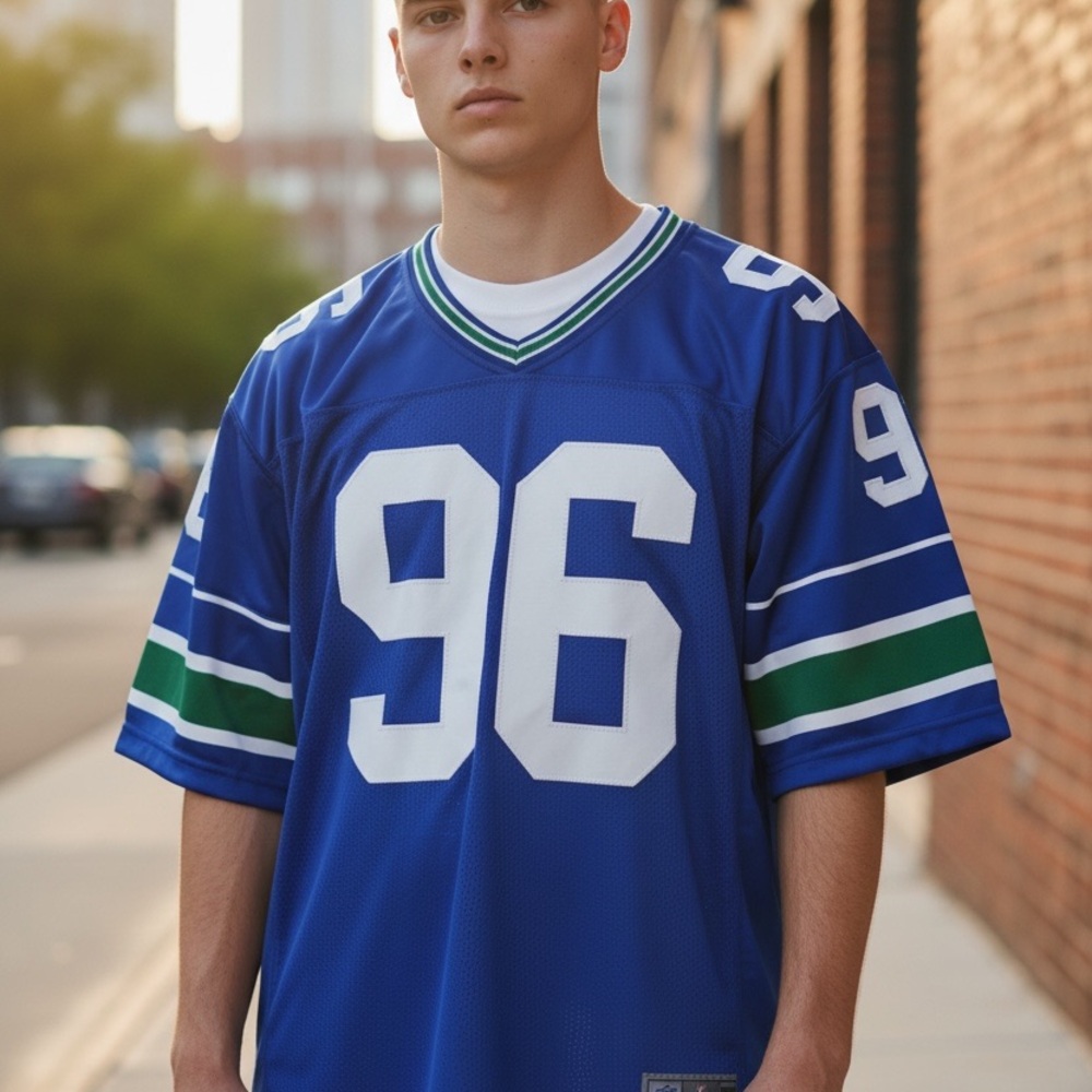 Blue and White Men's Jersey - Picture 3 of 5